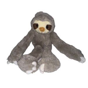 NWT Cuddle Buddies Sloth Plush Cruelty Free Gray Brown 16” Soft Plush